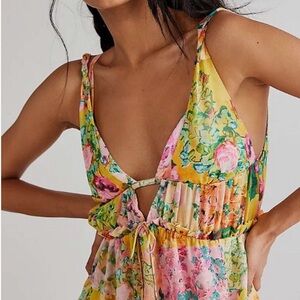 For Love And Lemons Floral Yellow Dress